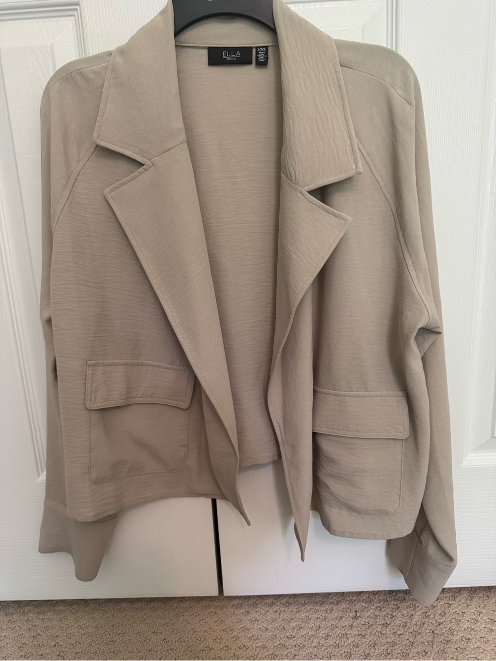Ella Light Taupe Open-Front Blazer